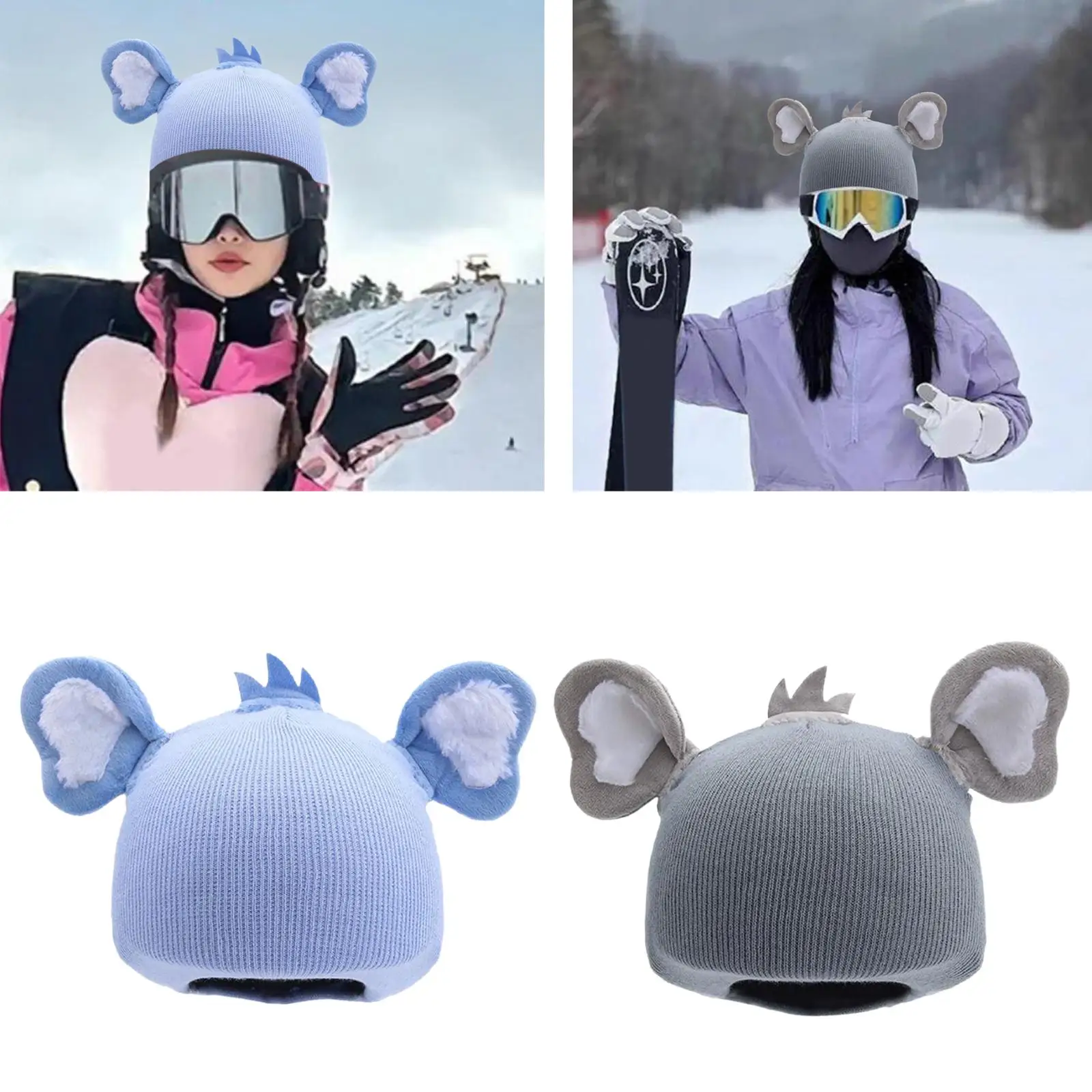 Capa para capacete de esqui de neve, decoração engraçada, prática, confortável, quente, presente de aniversário, acessórios de snowboard