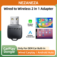 2 in 1 Mini Wireless CarPlay Dongle for OEM Car Radio Adapter Wired to Wireless CarPlay Android Auto TypeC USB Plug and Play