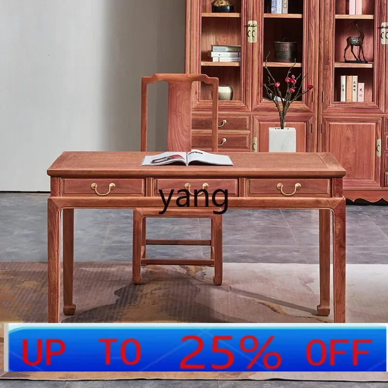 LMM  red sandalwood small desk new Chinese home desk writing desk rosewood furniture