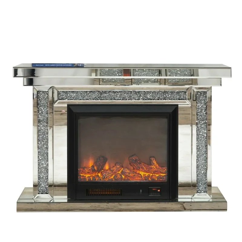 European and American mirror simulation 3D atomized fireplace, glass living room decoration furniture, electric heating stove,