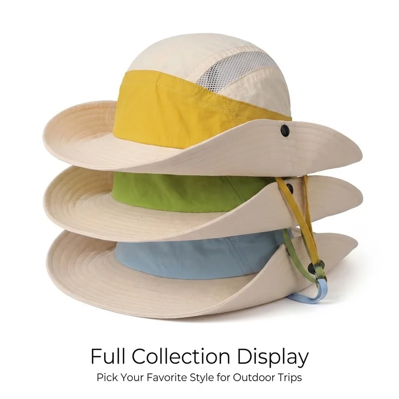 unisex trendy summer outdoor quick dry fishing hat sun protection color block lightweight mesh breathable thin climbing cap
