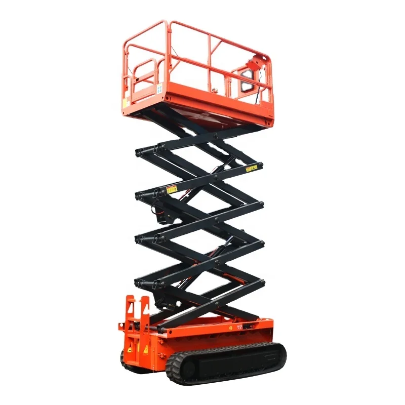 Electric Hydraulic Scissor Lift Vertical Worktable Mobile Platform Self-propelled Battery Track Height Lift  FOB price