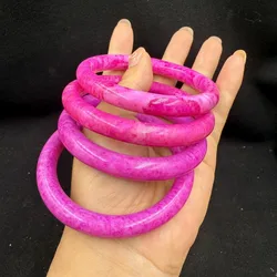 Natural Pink Hand-carved Round Jade Bracelet Fashion Boutique Jewelry Women's Peach Blossom Jade Round Bracelet Gift