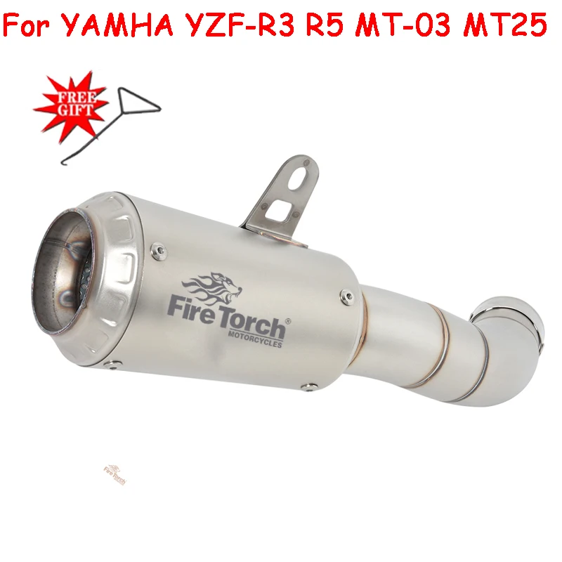 Slip On For YAMHA YZF-R3 YZF-R25 R3 R25 MT-03 MT03 MT25 Motorcycle Exhaust Systems Escape Mid Link Pipe Moto Muffler DB Killer