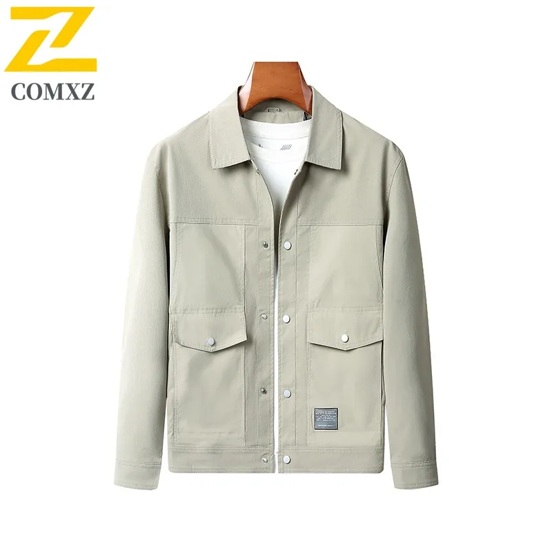 

COMXZ Windbreaker Men's Formal Stand Collar Business Casual Waterproof Windproof Official Coat for Middle-Aged Executives 2025