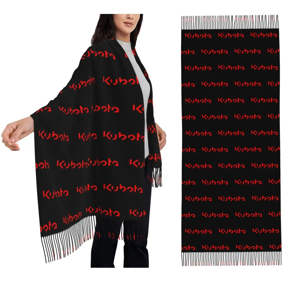 

Kubota (Red Vesion) Шарф Шарфы с кисточками для женщин Мягкие теплые шали и накидки Длинная осенне-зимняя шаль