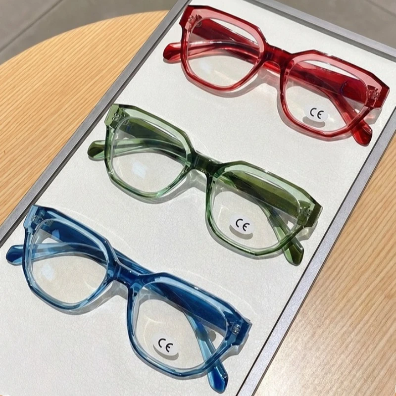 Ashionable Square Frame Anti Blue Light Glasses Retro Thick Frame High-quality New Reading Glasses Refractive Power 0 To+4.0