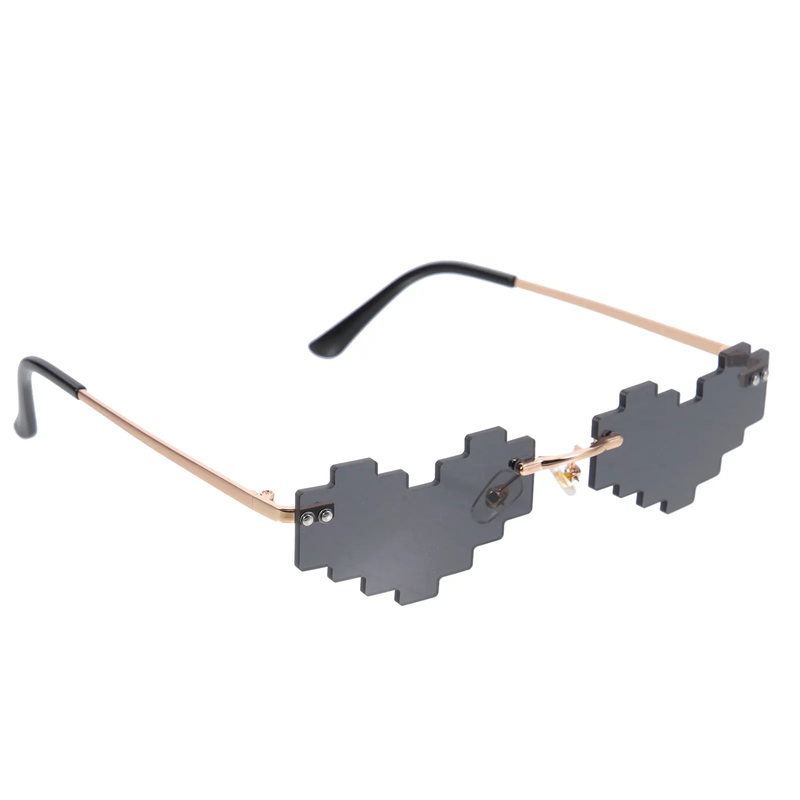 

UV-proof Sunglasses Lightweight Compact Rimless Heart Shape PC Fashionable Photo Props Party Favors Trendy Women Glasses