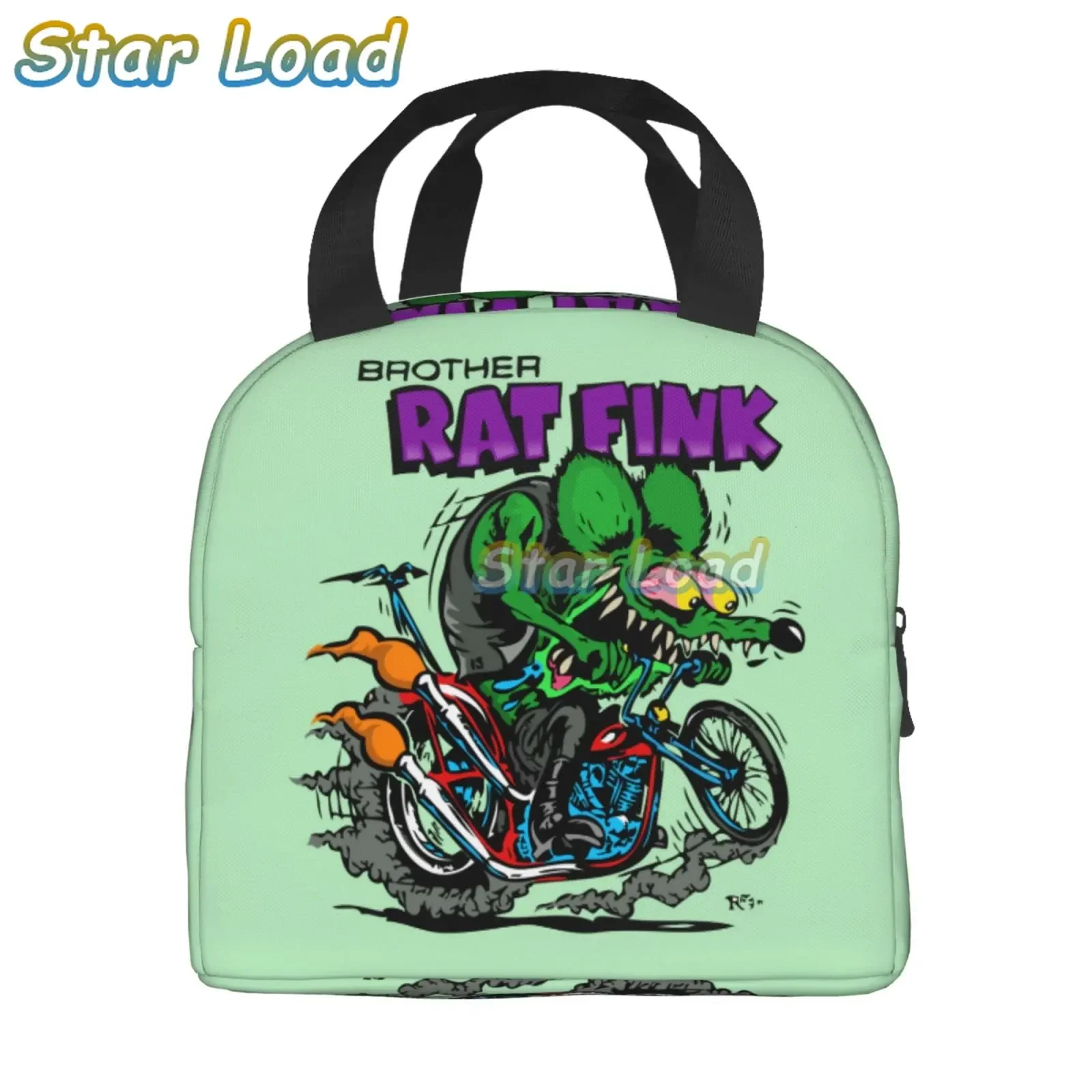 Cartoon RAT FINK-Sacos de almoço isolados para meninos e meninas, estojo de comida, refrigerador, caixa de Bento quente, estudante, escola