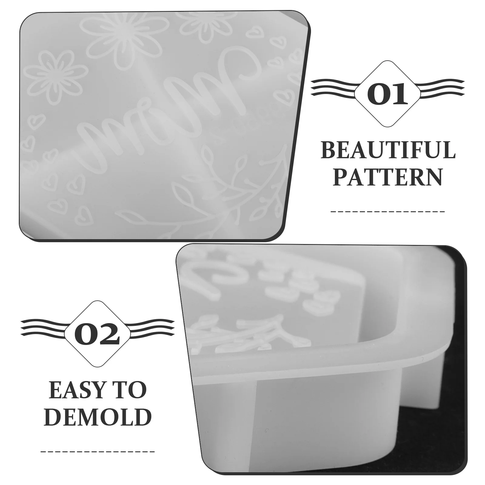 

Mother's Day Tray Mold Silicone DIY Jewelry Tray Mold for Epoxy Resin Crafting with Dried Flowers Beads Glitter