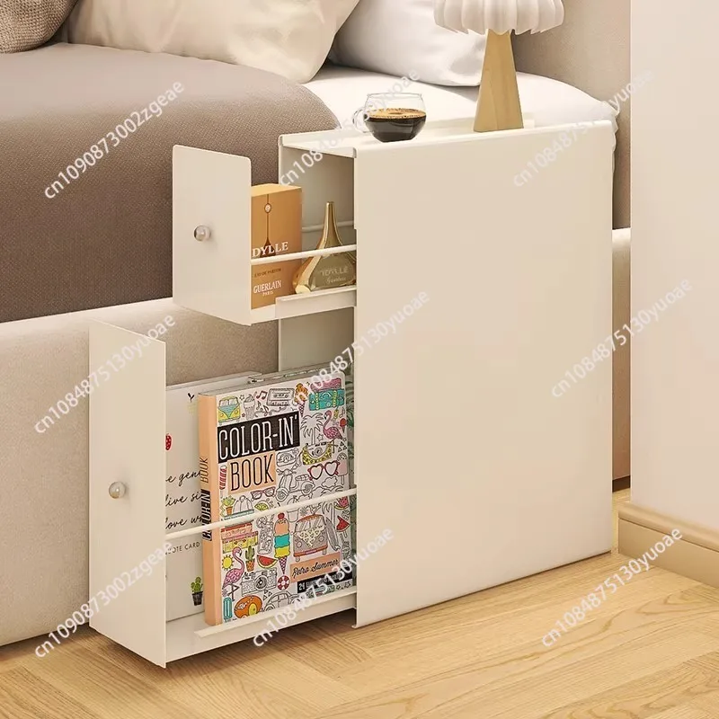 Extremely narrow bedside table, cream wind, ultra-narrow crevice, household bedroom, simple modern, small, new bedside table