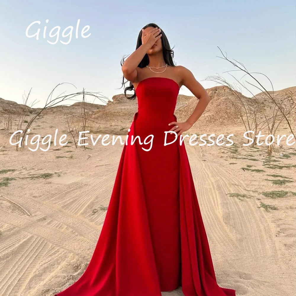 

Женское атласное платье-Русалка Giggle, вечернее платье до пола без бретелек с оборками, роскошное платье для вечеринки, модель 2023