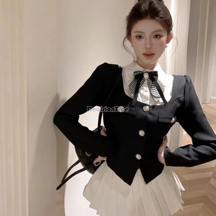 2024 trendy patchwork japanese and korean style school uniform sexy spicy girl slim uniform college students daily wearing set