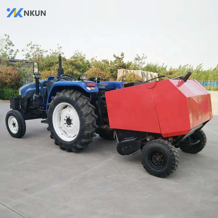 12.5 Hot sell Alfafa Walk Behind Tractor Mounted Mini Straw Collector and Round hay Baler for Sale