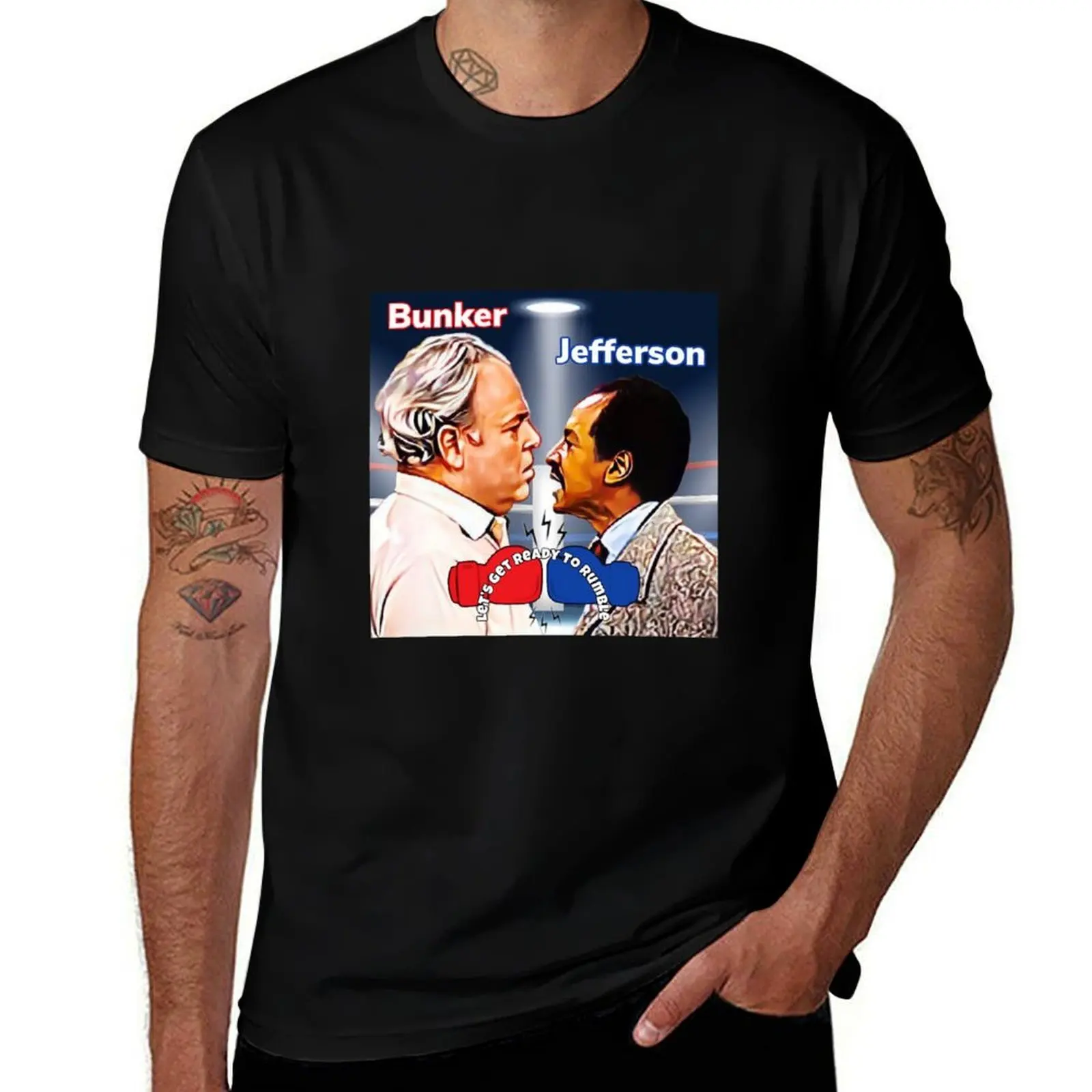 

Archie bunker VS. George Jefferson T-Shirt kawaii clothes summer shirt Clothing t shirts for men
