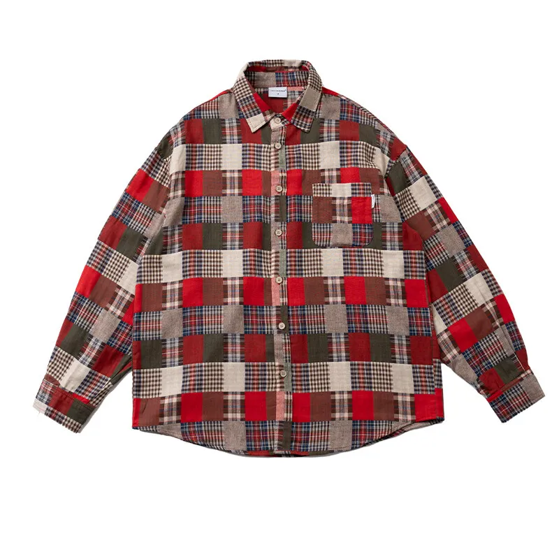 Japanese vintage hundred cloth vintage pattern fabric shirt autumn 2024 men's shirt