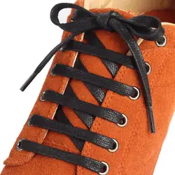 1 Pair Waxed Flat Shoelaces Leather Waterproof Casual Shoe Laces Unisex Boots Shoelace Length 60/80/100/120/140/160/180CM Laces
