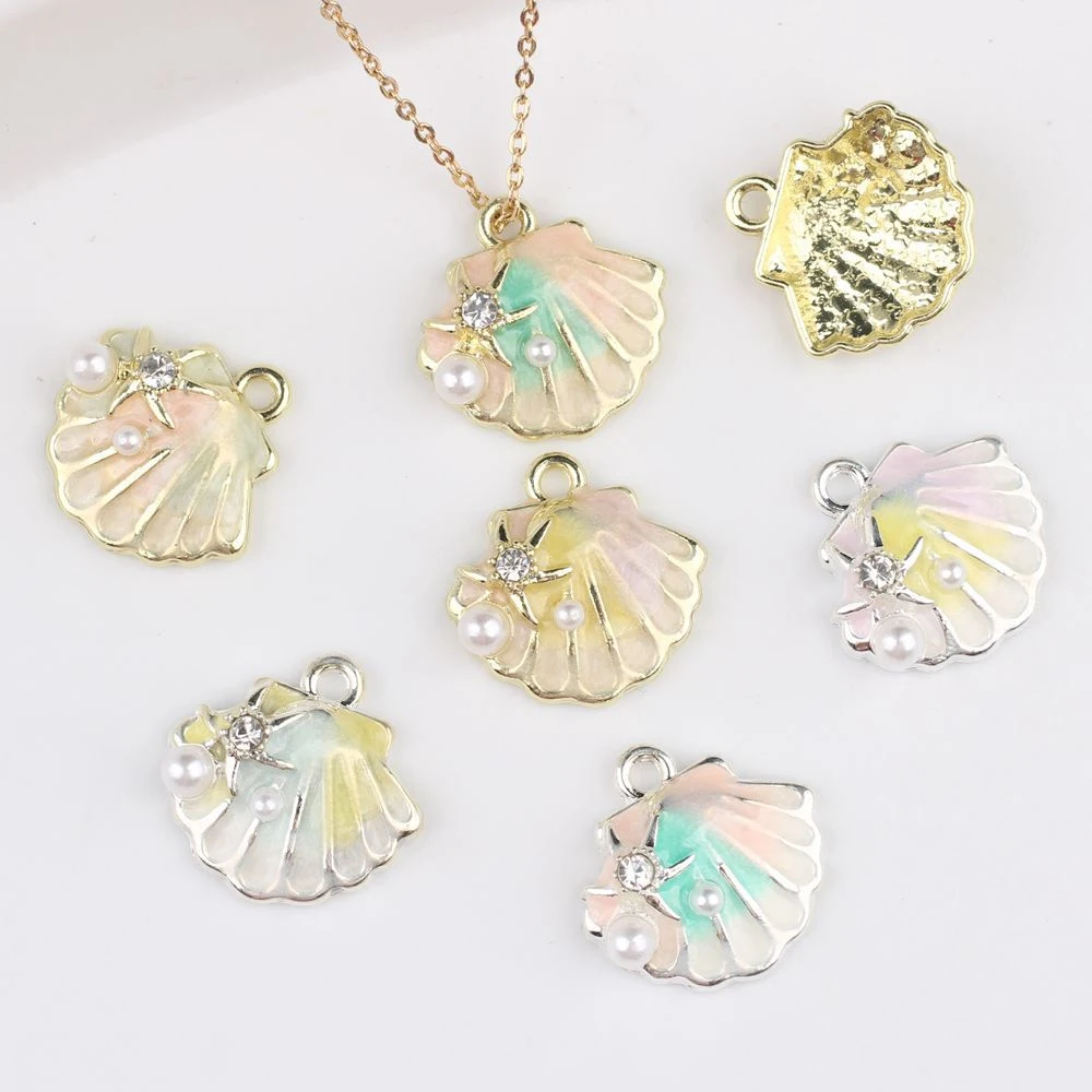

10pcs Fashion Color Shell Shape Charms Pendant Earring Bracelet Necklace Jewelry Making Accessories DIY Handmade Craft Ornaments
