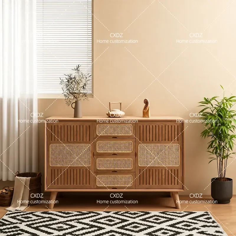 New Chinese Style Home Improvement Dining Side Cabinet Chest Antique Wall Mounted Bedroom Decorative Storage Locker Household