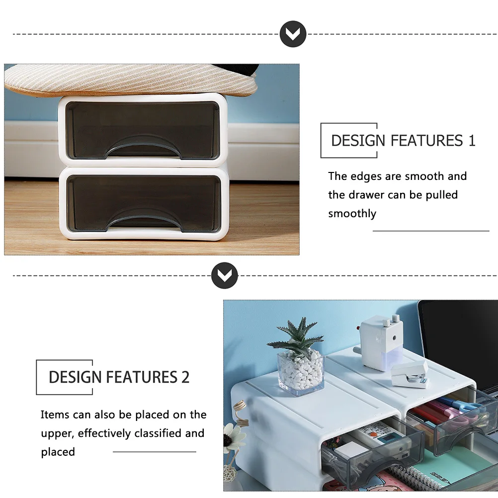 

Drawer Storage Box Stationery Container Desk Plastic Sundries Organizer Pp Office Drawers