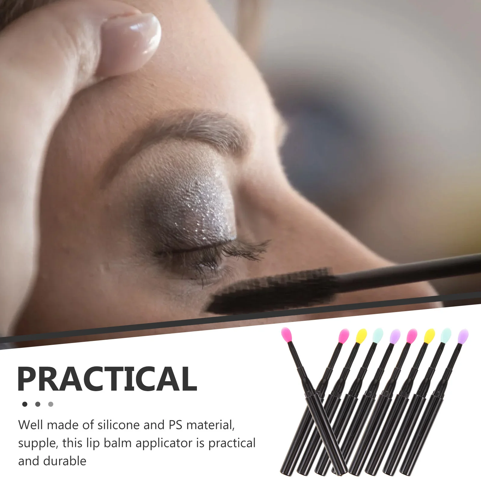 12개입 아이섀도우 어플리케이터 실리콘 메이크업 브러쉬 세트 휴대용 재사용 가능한 립 블렌딩 어플리케이터