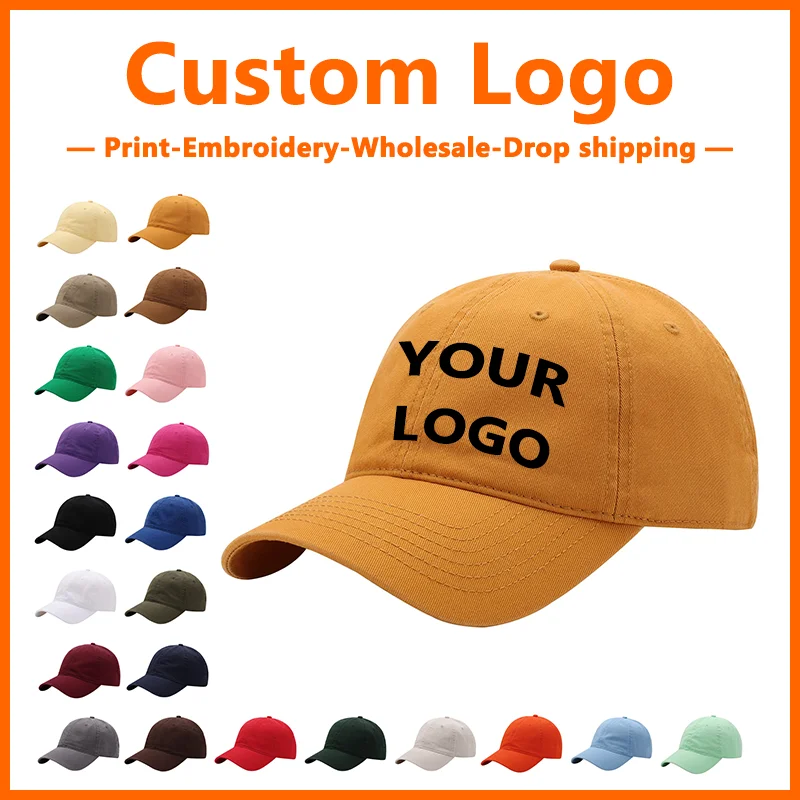 Custom Embroidery High Quality Cotton for Men and Women Baseball Hats Design DIY Wholesale Print Custom Summer Sun Hats