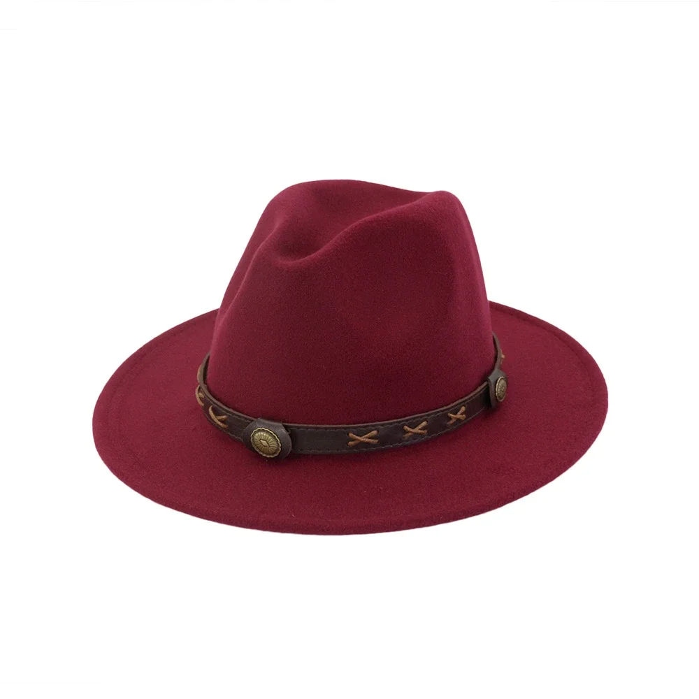 SHOWERSMILE-Chapeau en feutre avec ceinture en cuir pour femme, chapeau Fedora Trilby pour femme, chapeaux de jazz vintage, bord large, vert armée, hiver