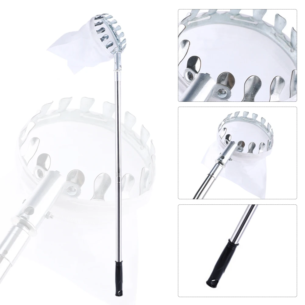 Stainless Steel Splicing Rod Fruit Picker High Tree Orchard Picking Tool Fruit Picking Tool for Apples Mango Lemon Orange