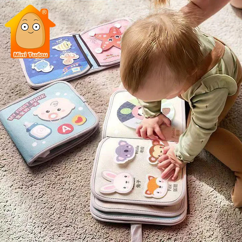 

Montessori Baby Busy Cloth Book Cartoon Fabric Quiet Book Fine Motor Skill Trainning Early Educational Toys For Infant Gift