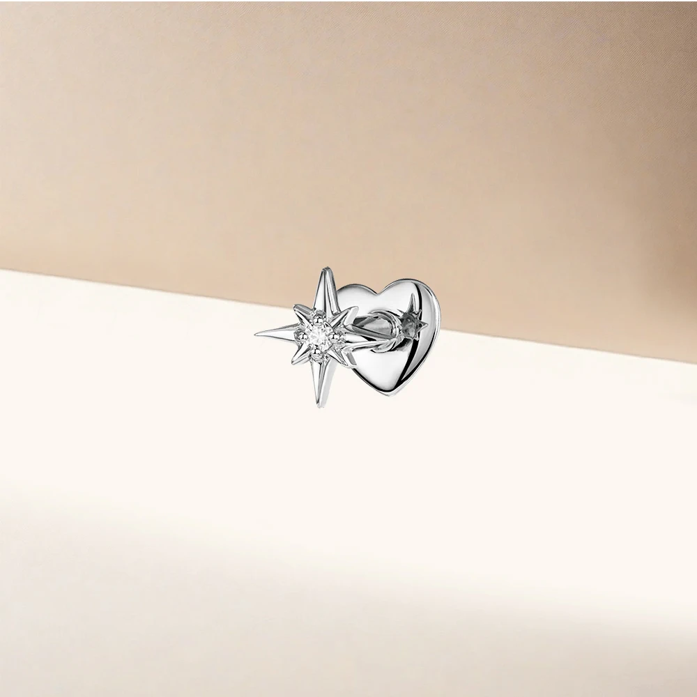 ROXI 1 Stück 925 Sterling Silber Mini Viereckiger Stern Zirkon Für Frau Flache Rückseite 18 Karat Gold Ins Piercing Ohrringe Edlen Schmuck – Detail 27