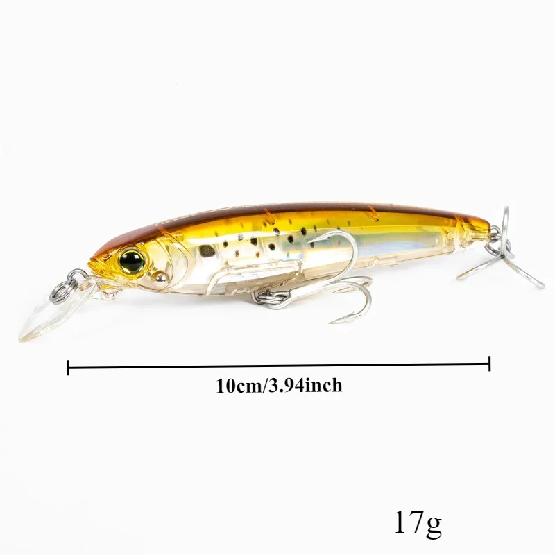 BILLINGS 1 Stück schwimmender Kunstköder 10 cm/17 g, Süßwasser- und Meeresfischköder, scharfer Dreifachhaken, praktisches Angelzubehör – Detail 2
