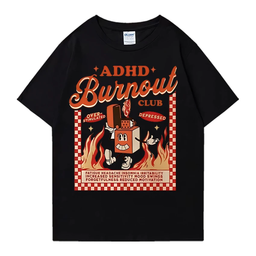 

ADHD awareness Oversized t shirt men women streetwear 100% Cotton print High Quality Fashion Summer Unisex Hot sale Hot sale