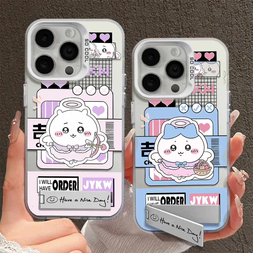 Cartoon H-Hachiwares U-Usagis Case for OPPO Realme 8i 9i 10 11 12 Pro C12 C15 C21Y C31 C33 C35 C65 Pro Plus 5G Cover with Holder