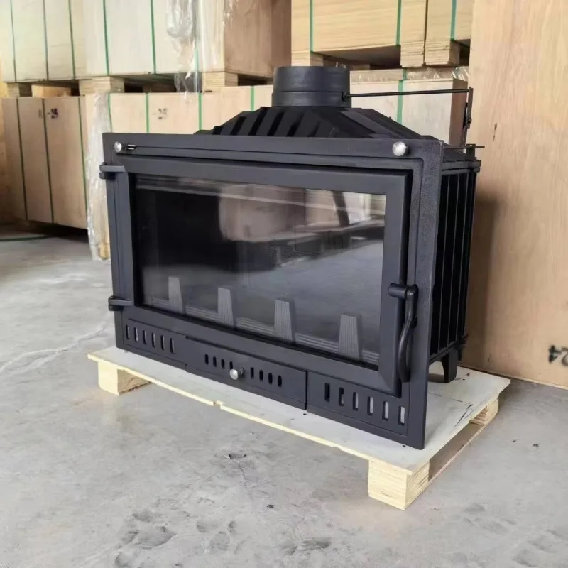 Modern Electric Fireplace with Elegant Wooden Design -In Wood Stove Remote Control US Plug for Indoor Household Use in Hotels