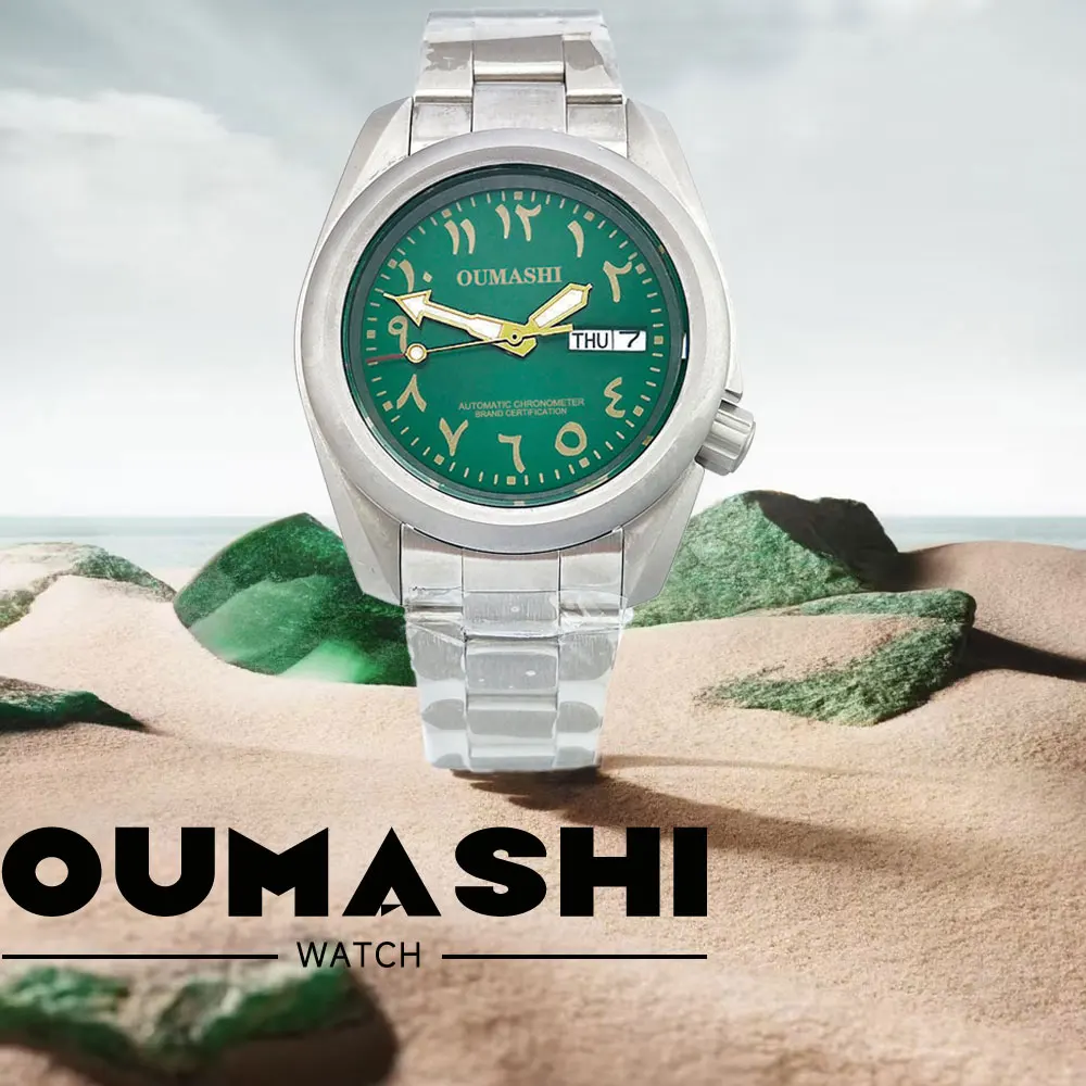 

40mm NH36 automatic mechanical watch for men, creative Arabic dial, sapphire glass, stainless steel waterproof watch