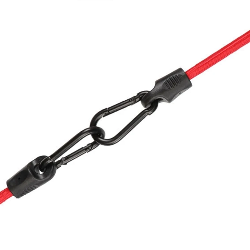 Q39E Bungee Cord with Carabiner Hook, 60cm/120cm Size Luggage Strap Elastic Tie Strap String Tension Rope Expander with Hook