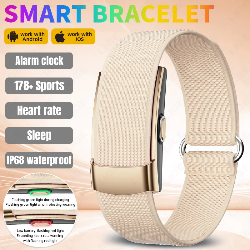 

LIGE No Screen Smart Watch 178+ Sports Modes Smart Bracelet Heart Rate Blood Oxygen Health Monitoring Smartwatch For Man Women