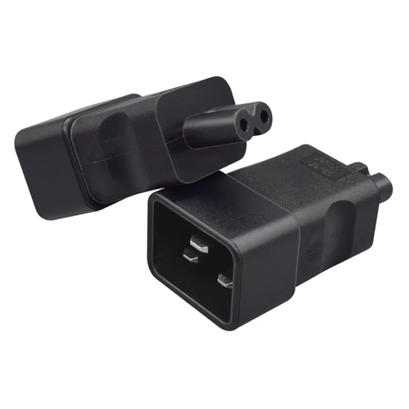 محول طاقة نحاسي من كلوريد البولي فينيل أسود ، قابس مقبس ، إلى قابس أنثى C7 ، محول مقبس ، محول PDU و UPS ، من 16A إلى 2.5A