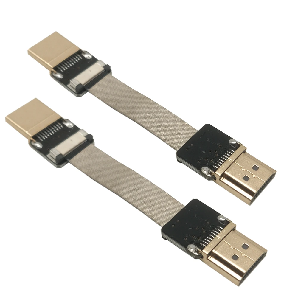 Folha de alumínio Flat Cable, Cabo liso macio de alta definição, Suporte para câmera aérea, Micro DSLR padrão HDMI para vídeo Micro HDMI