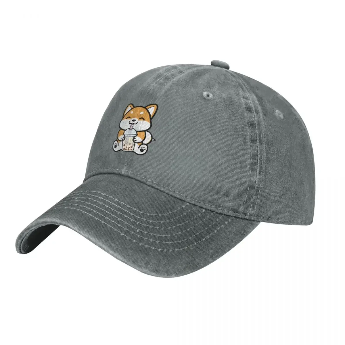 Shiba Loves Bubble Tea! Cap Cowboy Hat Winter items Men's baseball cap Women's