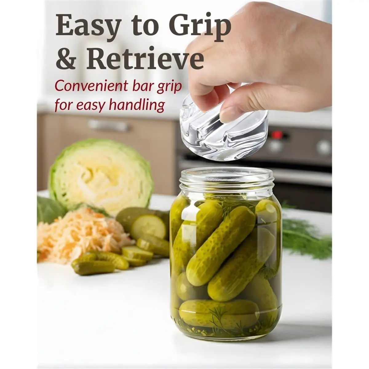 

A75K 2pcs Glass Fermentation Weights for Wide Mouth Jars - Perfect for Sauerkraut, & More