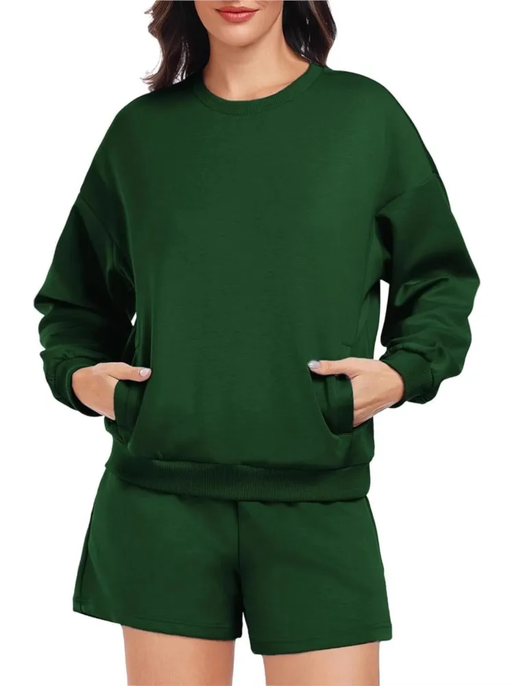 المرأة 2 قطعة ملابس رياضية مجموعة عادية كم طويل البلوز السراويل 2 قطعة مجموعة جديد الخريف موضة عادية قطعتين ملابس امرأة