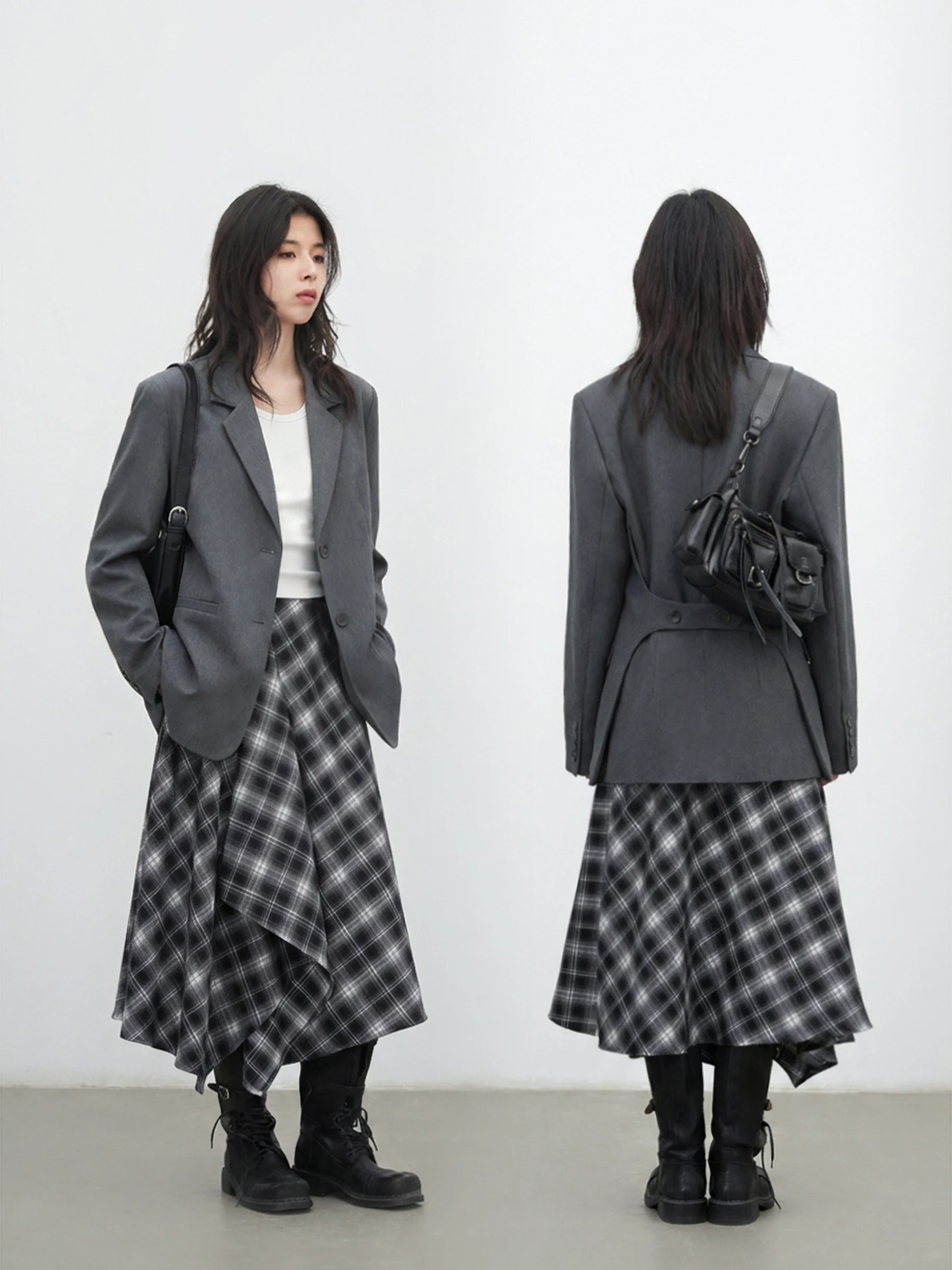 

CHICVEN Весенний новый повседневный костюм с зауженной талией, отложным воротником, на пуговицах, стройнящий, для отдыха, из полиэфирного волокна, с длинными рукавами