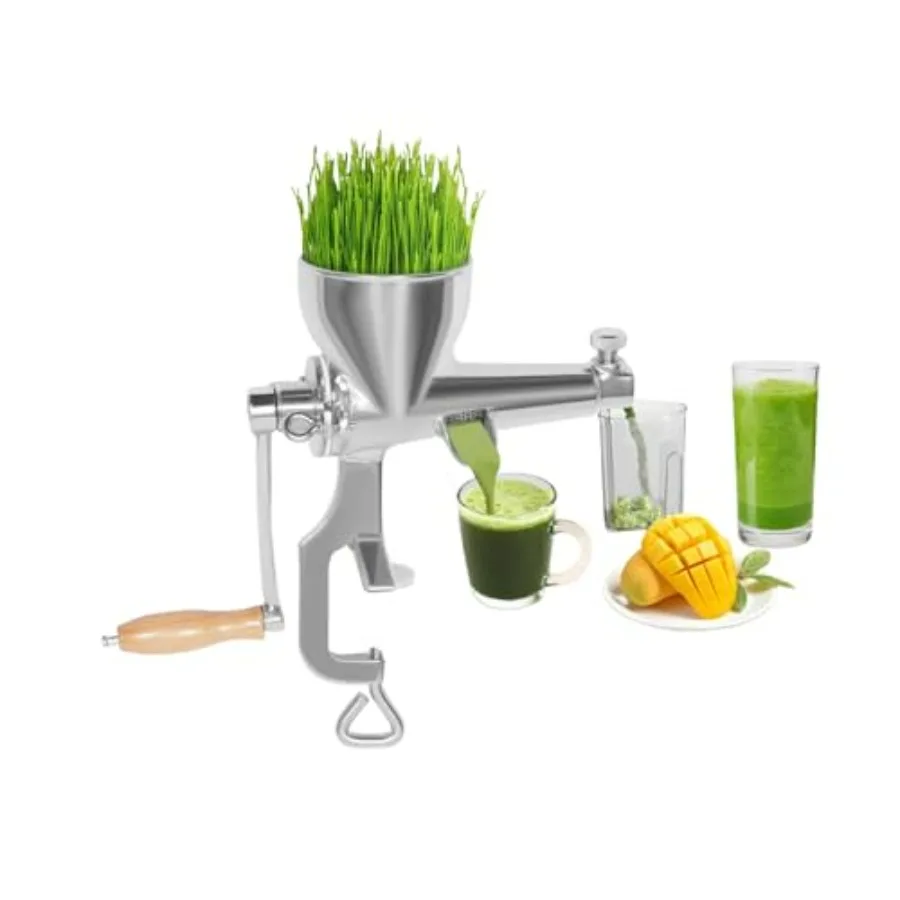 

Соковыжималка для пшеничной травы, ручная соковыжималка из нержавеющей стали, ручная соковыжималка холодного отжима для фруктов, овощей, листовой зелени шириной 3,54 дюйма.