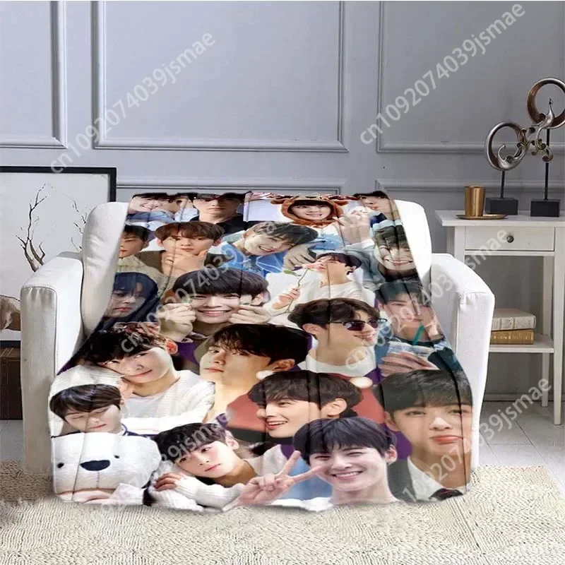 True Beauty Series Hwang in Youp Cha EunWoo Flannel Blanket Star Art Warm Throw Blanket for Bed Bedroom Sofa Picnic Custom