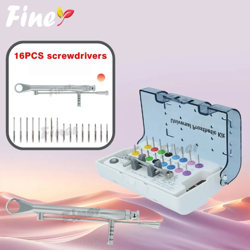 

Finer 1Set Dental Implant Torque Wrench Screwdriver Prosthetic Kit 10-70NCM Ratchet Drivers Dentistry Implant Repair Tools