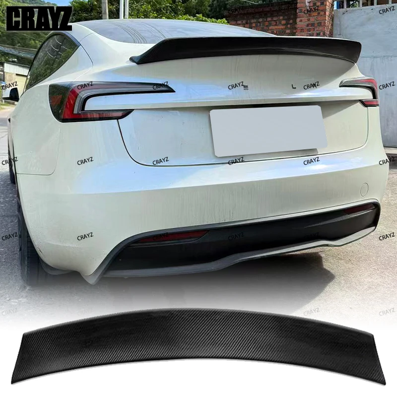 

Для Tesla Model 3 Refresh 3 2024-2026 годов: задний спойлер/крышка багажника из 100% настоящего карбона высокого качества в стиле IMP GT
