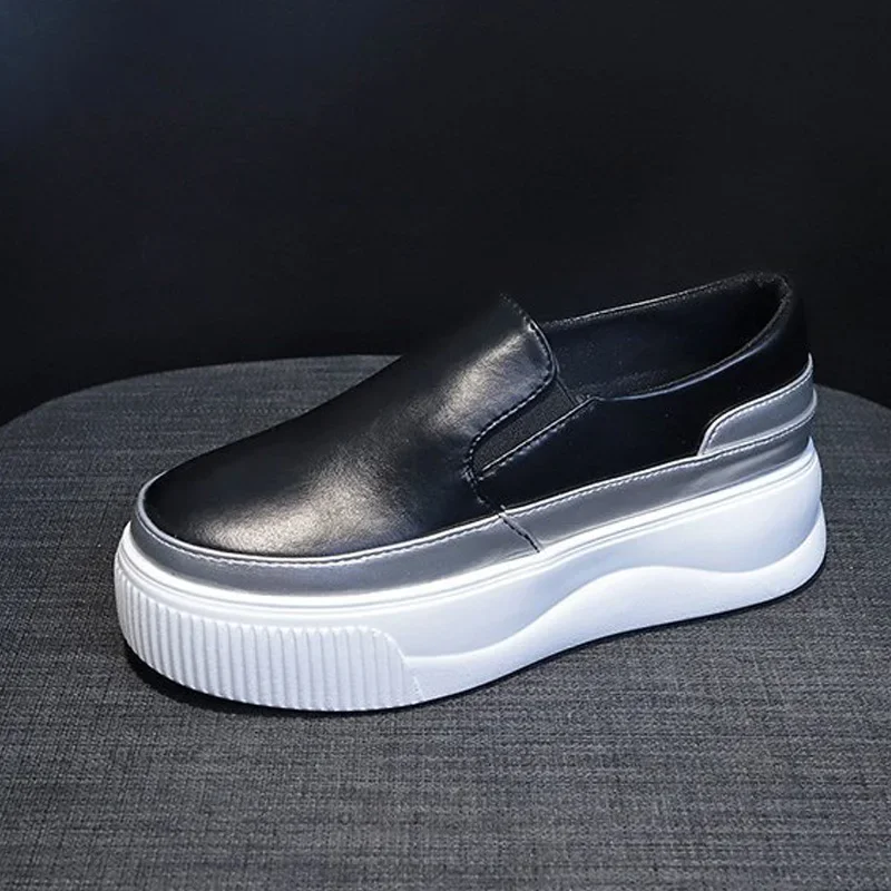 Women Slip on Loafers Ladies Sewing Platform Vulcanized Shoes Woman PU Leather Fashion Casual Footwear Female Comfort Shoe 2020