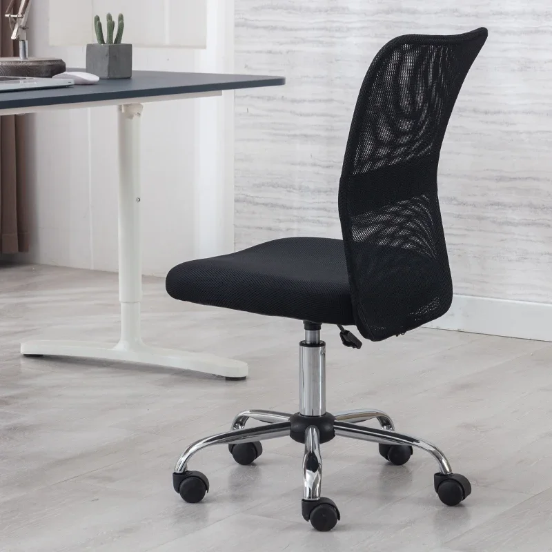 Ergonomic Vinyl Mesh Task Chair Mid-Back Office Chair Home Desk Chair White Computer Chair Breathable Office Seating