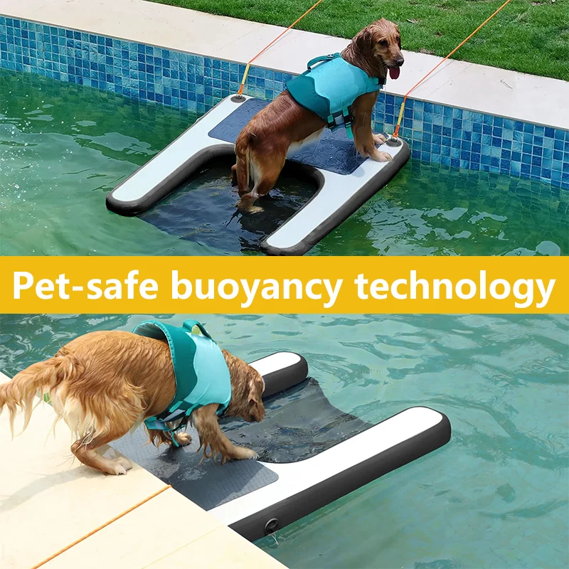 

Прочный надувной плавающий коврик для домашних животных для бассейна, нескользящий коврик для защиты от воды — идеально подходит для собак и кошек